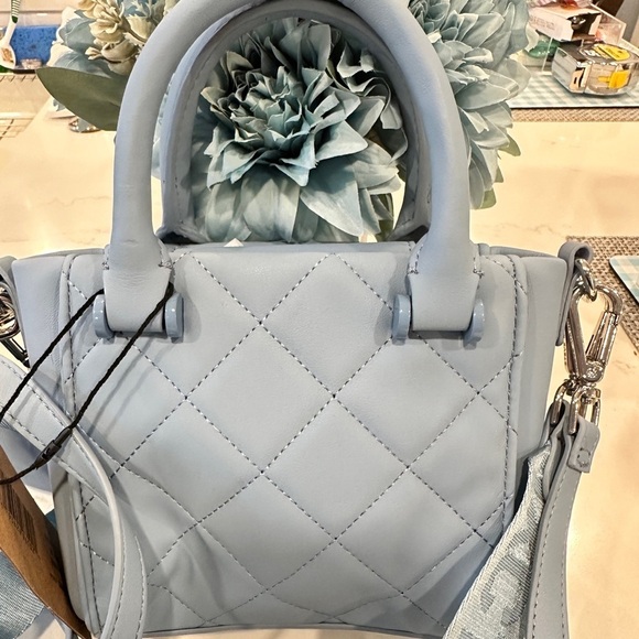 Steve Madden Sky Blue Quilted Satchel NEW - Picture 3 of 14